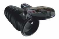 Zásuvka 250V/16A IP44 gumová priama.