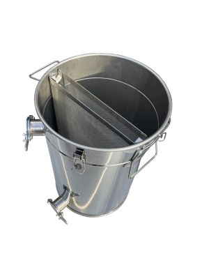 Nádoba stáčacia a čeriaca 35 kg s 2 sitami INOX 304.