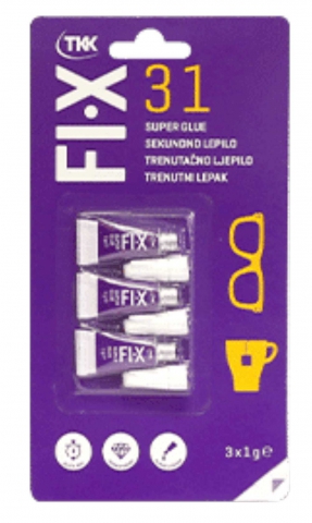Lepidlo sekundové FIX 31 1g 3ks TKK
