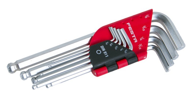 Sada imbusov s hlavičkou 1/16"-3/8" 9ks CrV Festa
