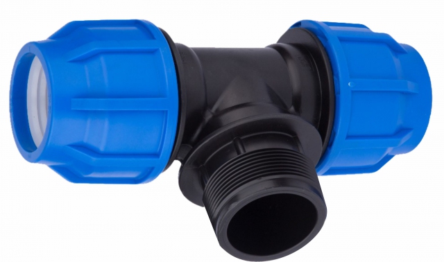 T-kus s vonkajším závitom vodárenský 20mm x 1/2"