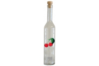 Fľaša sklenená so zátkou 0,5L Lux s potlačou Čerešňa.
