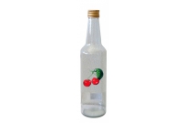 Fľaša sklenená so zátkou 0,5L Classic s potlačou Čerešňa.