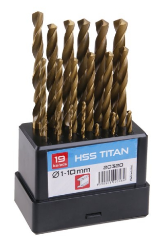 Sada HSS TITAN vrtákov do kovu 19ks