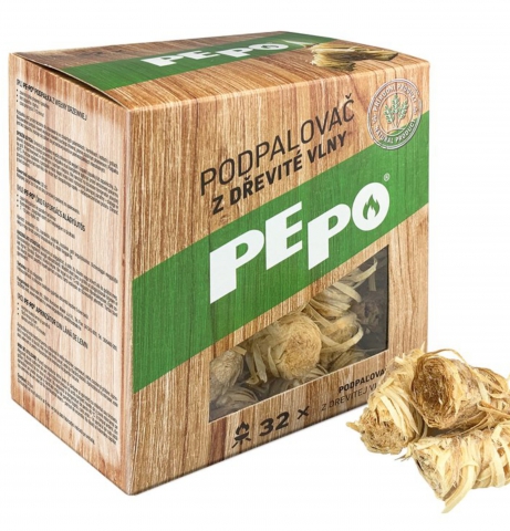 Pevný podpalovač PE-PO z drevenej vlny 32ks