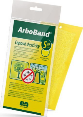 Lepové dosky žlté Arboband 5ks k ochrane rastlín.
