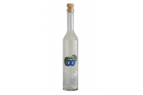 Fľaša sklenená so zátkou 0,5L Lux s potlačou Slivka.