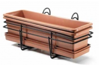 Držiak na kvetináč 50cm s kvetináčom a miskou, set 2ks.