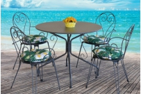 Záhradný set Comfort kvetinový /1x stôl Panarea 110cm + 4x stolička Palma + 4x podsedák kvetinový/.