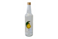 Fľaša sklenená so zátkou 0,5L Classic s potlačou Hruška.