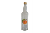 Fľaša sklenená so zátkou 0,5L Classic s potlačou Marhuľa.