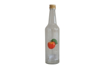 Fľaša sklenená so zátkou 0,5L Classic s potlačou Jablko.